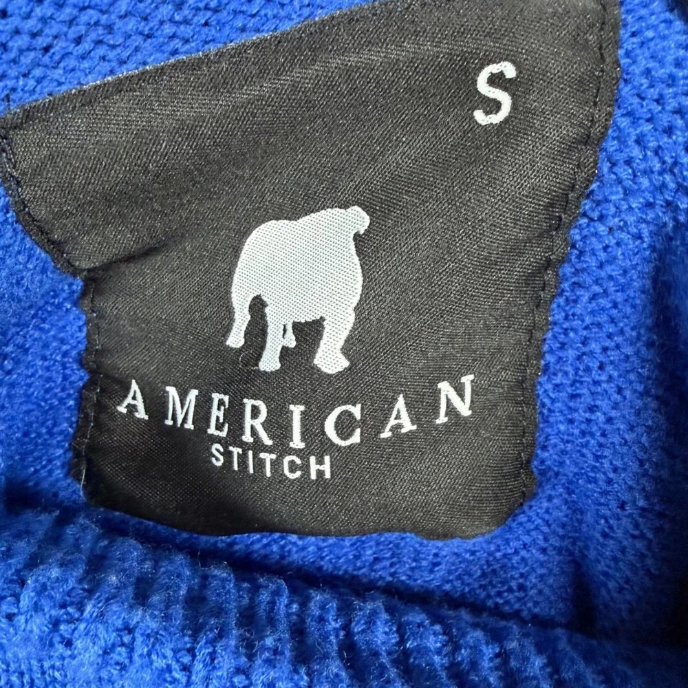 American Stitch Fa La La Llama Blue Ugly Christmas‎ Sweater Holiday Size Small